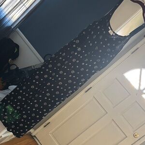 Junarose Black Dress with White Polka Dot Print